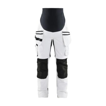 Blåkläder 7102 graviditets malerbuks zip-off, hvid/sort