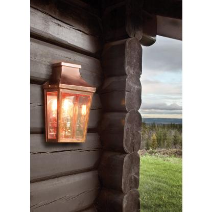 Norlys Chelsea Big væglampe, E27, IP44 - 39 x 26 cm, kobber