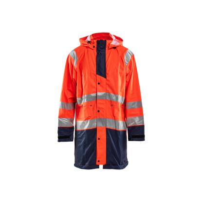 Blåkläder 4324 high vis regnjakke level 1, hi-vis orange/marineblå