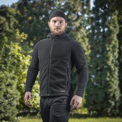M-TAC Sprint Polartec fleecetrøje med hætte, sort