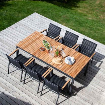 Cinas Mood Extreme bord, 100% FSC, antracit, teak, 100 x 167,5 cm