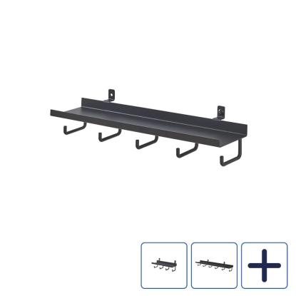Millex hylde med kroge til akustikpaneler, mat sort