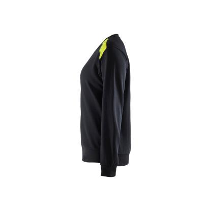 Blåkläder 3408 dame sweatshirt, sort/hi-vis gul