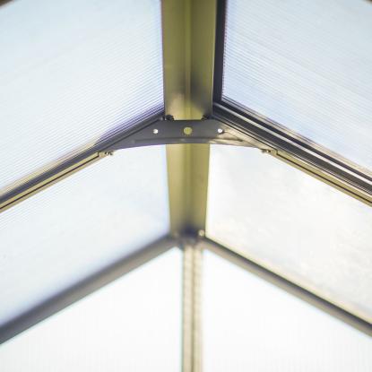 Canopia by Palram Glory drivhus, 12,2 m², grå, 10 mm poly, inkl. sokkel
