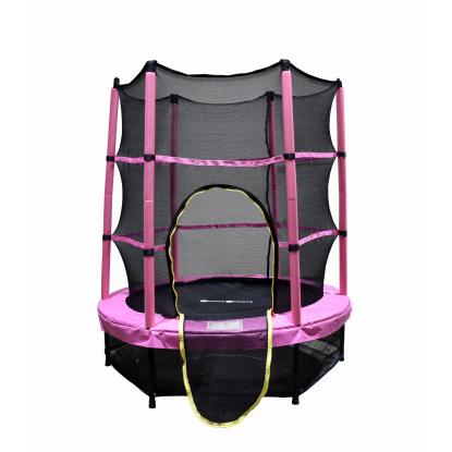 Viking Sports trampolin med sikkerhedsnet, lyserød, Ø140 cm