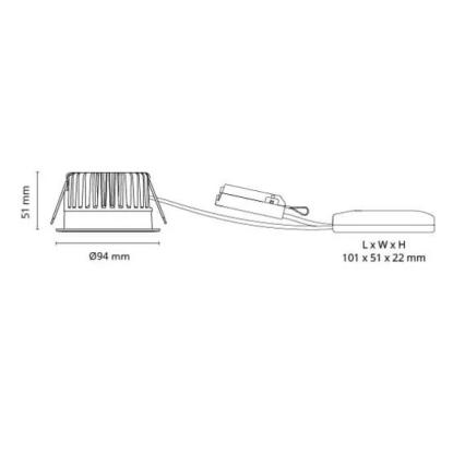 SG Armaturen Junistar Soft LED indbygningsspot, 9W, IP54, hvid