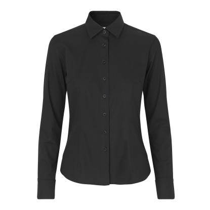 Seven Seas S52 hybridskjorte, modern, dame, sort