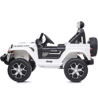 Jeep Wrangler Rubicon elbil til børn, 4 x 12V, hvid