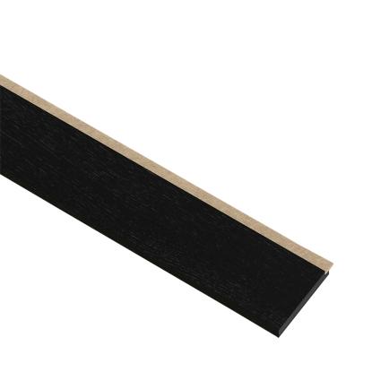 I-Wood afslutningsliste til 3-lamel akustikpanel, sortmalet, beige filt og sort kerne, egefiner, 17 x 92 mm