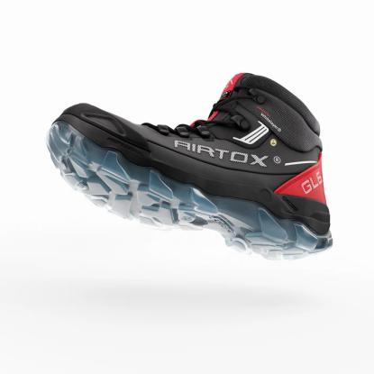 Airtox GL6 S3 sikkerhedsstøvlet med snøreluk, ESD, sort/rød