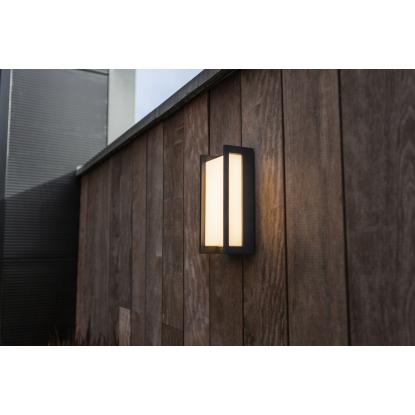 LUTEC QUBO udendørs LED væglampe, H22 cm, IP54, mørk grå