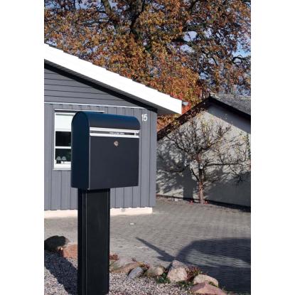 Allux KS200 postkasse med Ruko lås, sort