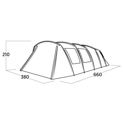 easy camp Sola 6 tunneltelt til 6 personer, blå