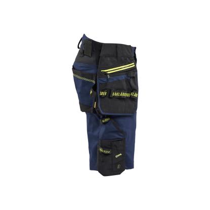 Blåkläder 1972 striker håndværkershorts med stretch, mørk marineblå/hi-vis gul