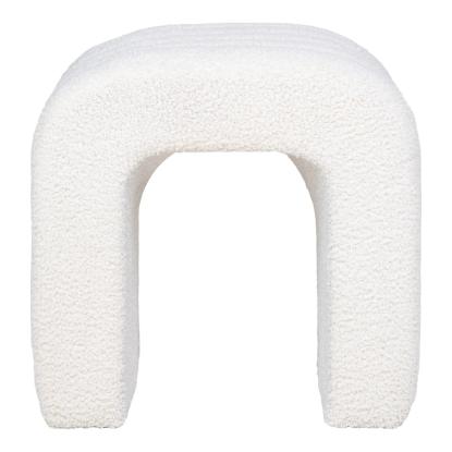 Puf, bouclé, hvid, 41x36,5 cm