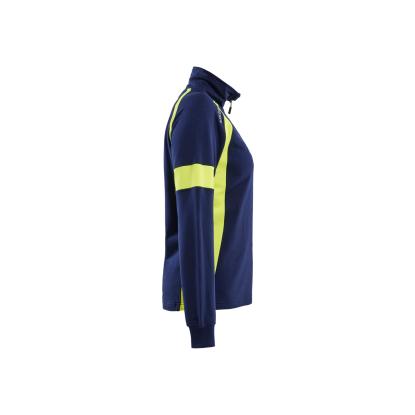 Blåkläder 3566 dame sweatshirt half zip, marineblå/hi-vis gul