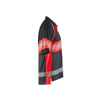Blåkläder 3338 high vis UV poloshirt, sort/hi-vis rød