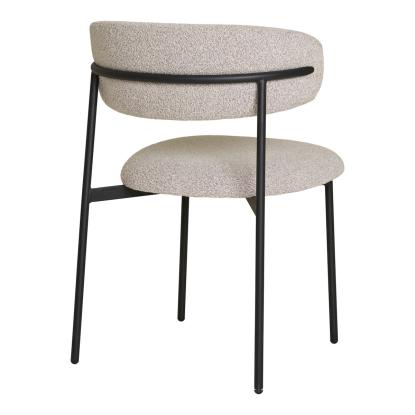 Mira spisebordsstol, bouclé og sorte ben, sand