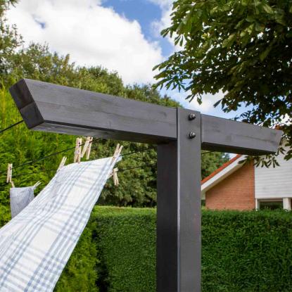 PLUS Classic tørrestativ, sort/fyr, 400 x 90 x 185 cm
