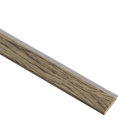 I-Wood afslutningsliste til 4-lamel akustikpanel, sort olieret, grå filt og lys kerne, egefiner, 16 x 67 mm