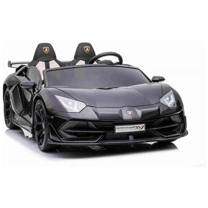 Lamborghini Aventador SVJ elbil med driftfunktion til børn, 2 x 24V, sort