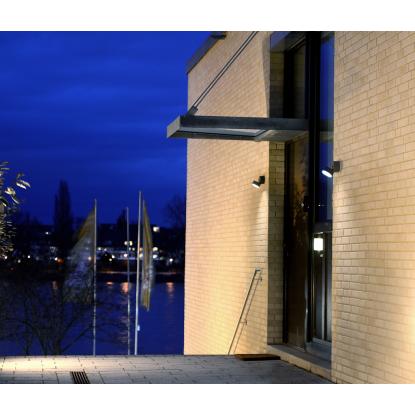 LUTEC TRUMPET udendørs LED væglampe, 900 lm, IP54, mørk grå