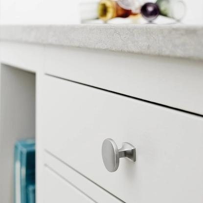 Beslag Design Classic knop, Ø34 mm, rustfrit stål look