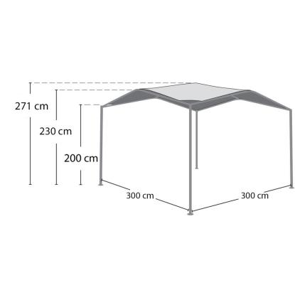 ShelterLogic Canopy Pacifica pavillon, polyester, lysegrå, 271 x 317 x 317 cm