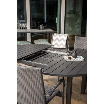 Venture Design Marbella rundt havebord, sort, Ø140 cm