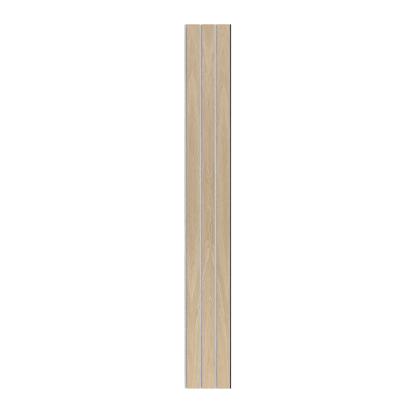 I-Wood Medio+ 3-lamel akustikpanel, hvid olieret, grå filt og sort kerne, egefiner, 17 x 300 mm