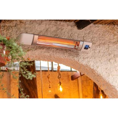 Luxeva Smarty el terrassevarmer med fjernbetjening og app, hvid - 2500 W