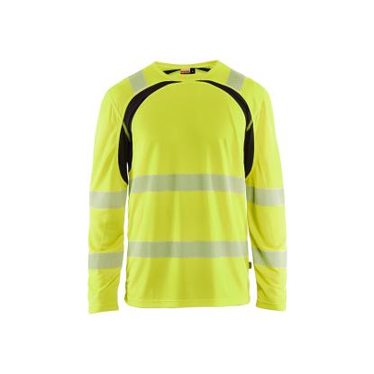 Blåkläder 3599 high vis t-shirt lang ærme, hi-vis gul/sort