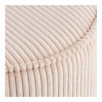 Taupo puf, fløjl, beige, Ø40 cm