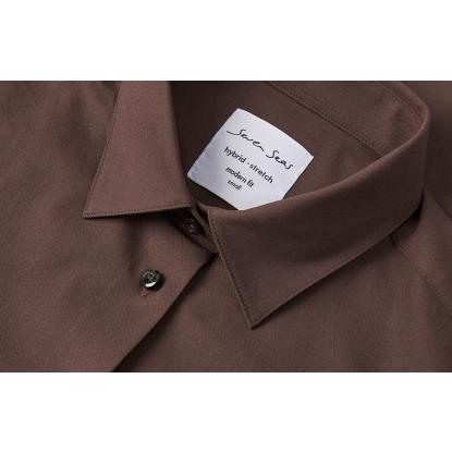 Seven Seas S52 hybridskjorte, modern, dame, mocca