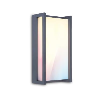 LUTEC connect QUBO udendørs LED væglampe, H22 cm, IP54, mørk grå