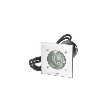 Norlys Rena LED nedgravningsspot, firkant, GU10, IP68, stål/klar