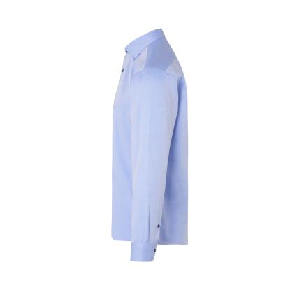 Seven Seas S370 Fine Twill Contrast skjorte, modern, lys blå