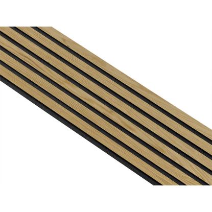 I-Wood Basic Original akustikpanel, klar olieret, sort filt og sort kerne, egefiner, 17 x 300 mm 