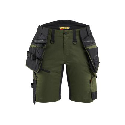 Blåkläder 7175 striker dame håndværker shorts stretch, skovgrøn/sort