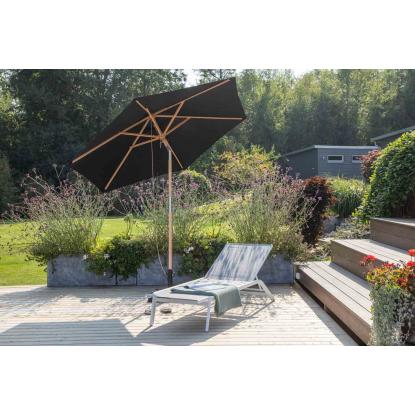 Venture Design Corypho parasol med tilt, sort/natur, Ø250 cm