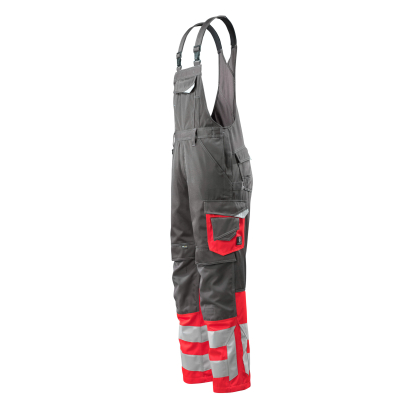 MASCOT SAFE SUPREME Sunderland overall med knælommer, mørk antracit/hi-vis rød
