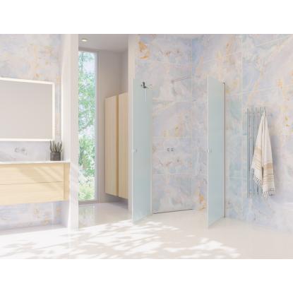 Scanbad Match A svingdør, H200 cm, satin/frostet glas