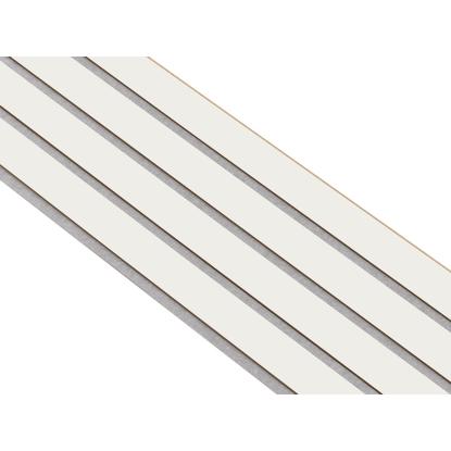 I-Wood Basic 4-lamel akustikpanel, hvidmalet, grå filt og lys kerne, folie, 16 x 300 mm 