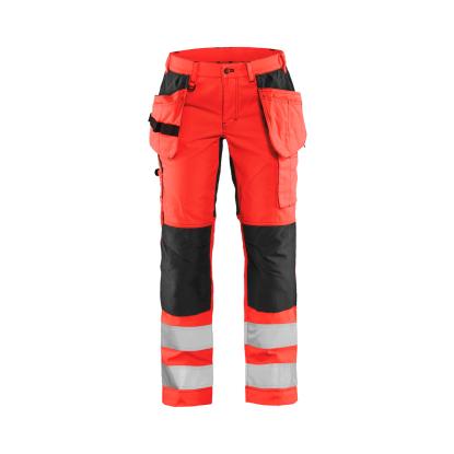 Blåkläder 7163 dame high vis buks med stretch, hi-vis rød/sort
