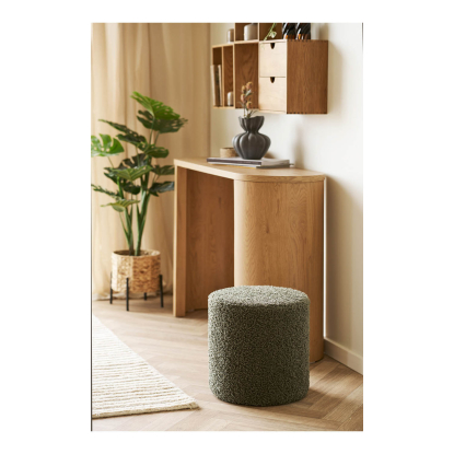 Ejby puf, teddy, grøn, Ø34 cm