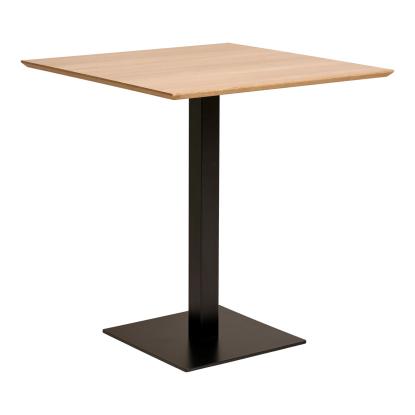 Fano cafebord, melamin plade og sort metal base, 70 x 70 x 75 cm , natur 
