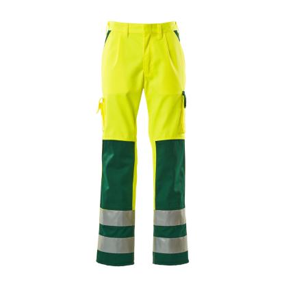 MASCOT SAFE COMPETE Olinda arbejdsbukser med knælommer, hi-vis gul/grøn