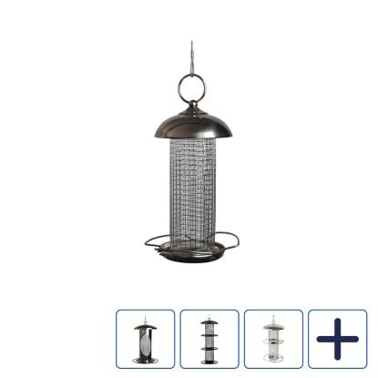 Care Bird foderautomat til nødder, sølv