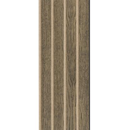I-Wood Medio+ 4-lamel akustikpanel, sort olieret, beige filt og sort kerne, egefiner, 17 x 300 mm