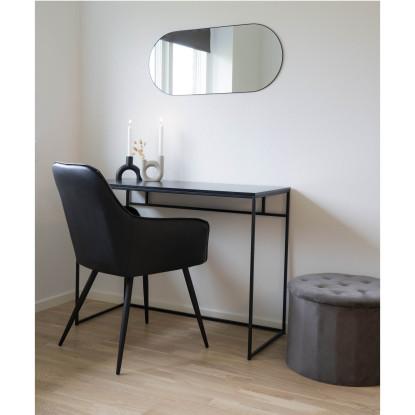 Skrivebord med sort ramme og sort bordplade 100x45x75 cm